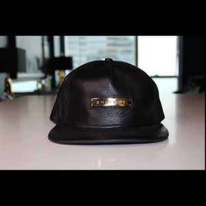 Black Leather Gold Plated Buscemi Cap with all screws + dust bag. 100% authentic
